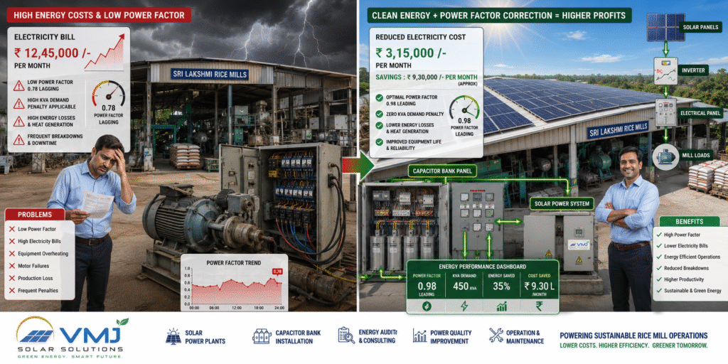 industrial energy optimization illustration for a rice mill