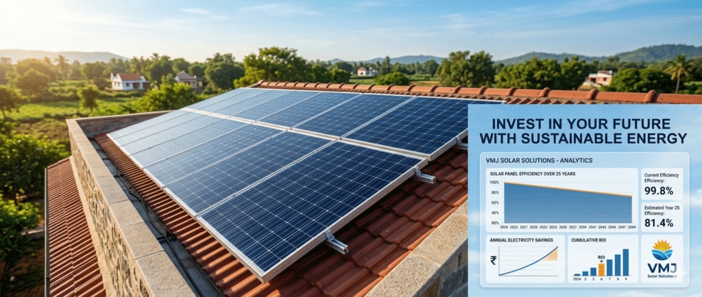 ooftop solar panels installed on a premium Indian home in Andhra Pradesh