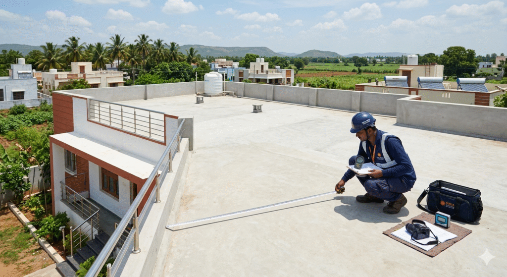 rooftop in Andhra Pradesh being professionally evaluated for solar panel installation,