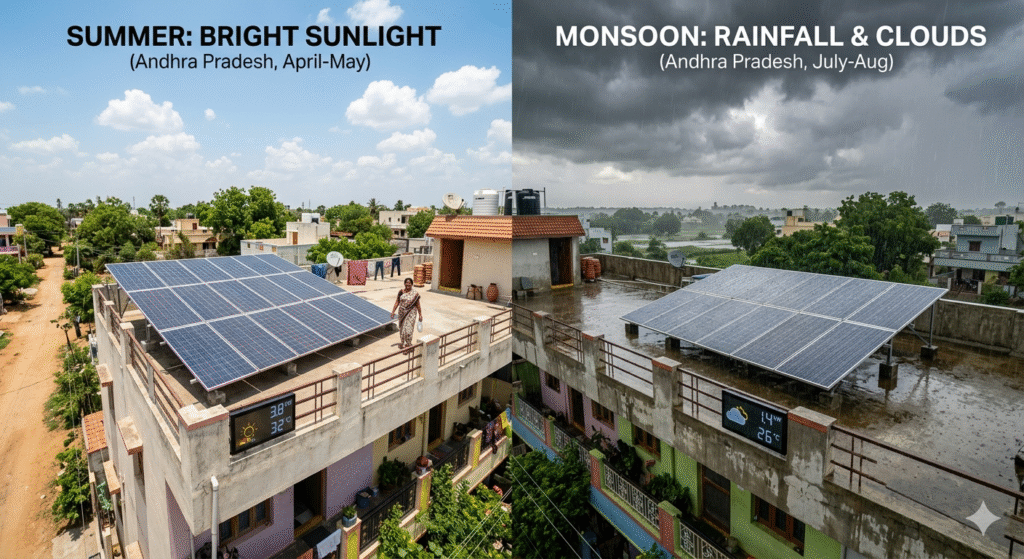 How Does Weather Affect Solar Panel Efficiency? (Summer vs Monsoon)