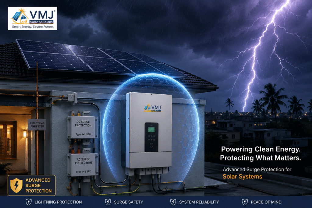 rooftop solar installation on an independent house in Andhra Pradesh