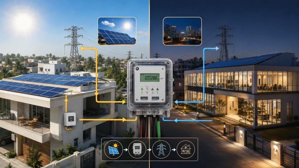 how net metering works in a solar power system.