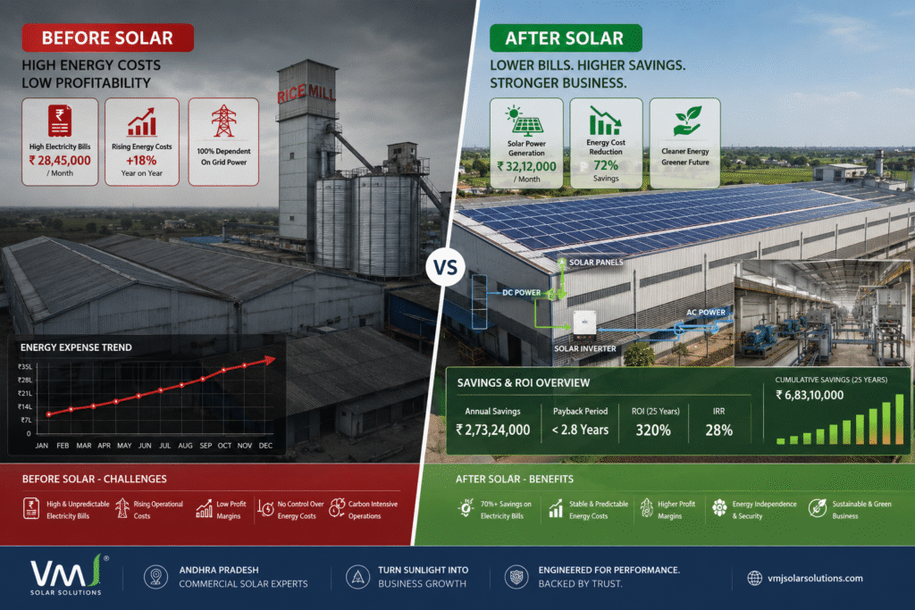 commercial business before and after solar installation