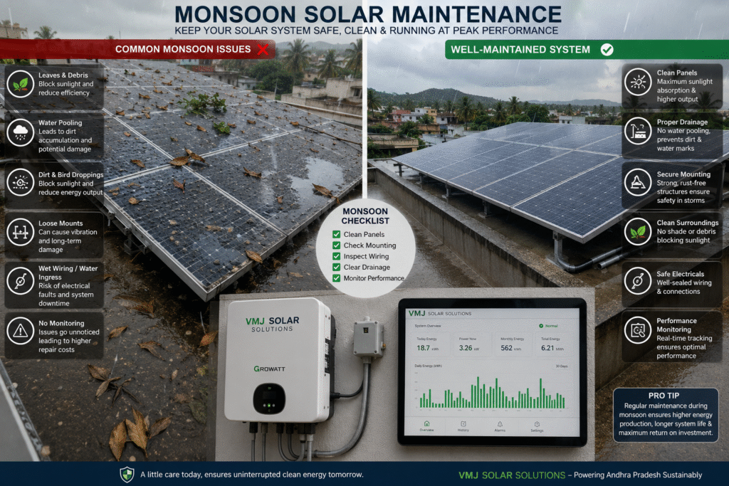 solar panel maintenance during monsoon season