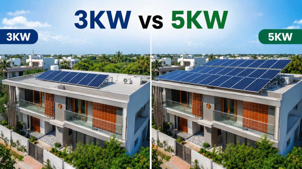 Indian house in Andhra Pradesh with a rooftop solar system