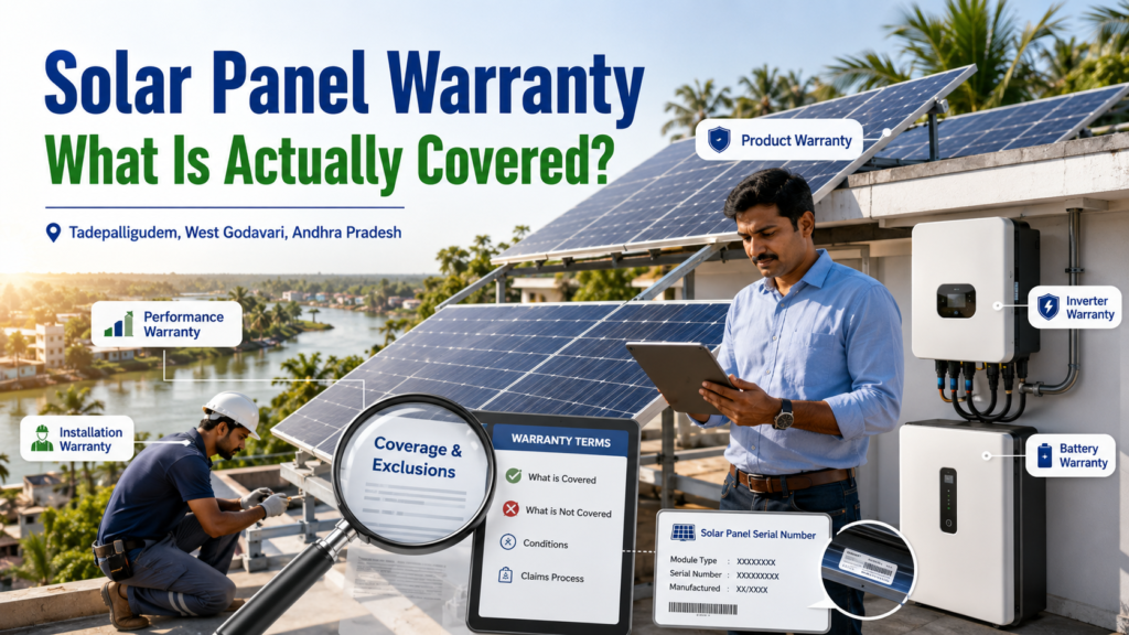 What does a Solar panel warranty cover?